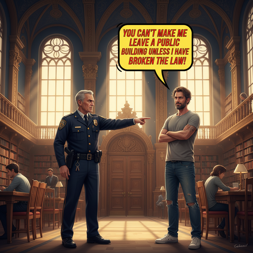 Citizen Asserting Rights with Speech Bubble