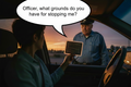 Driver with prominently sized speech bubble
